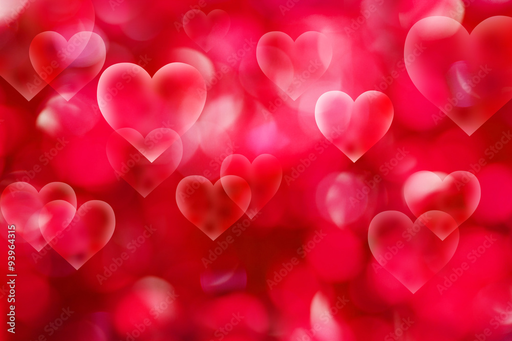 Valentine Hearts Abstract Red Background