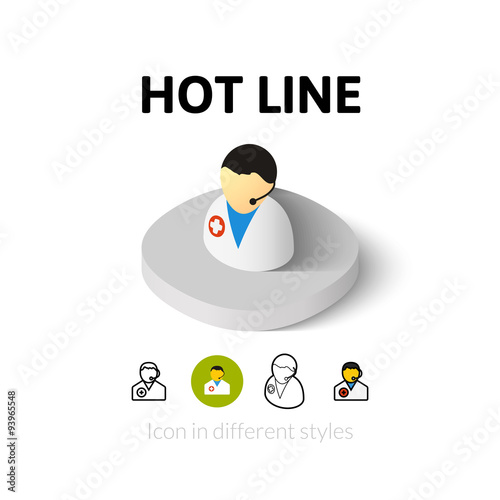 Obraz na płótnie Hot line icon in different style