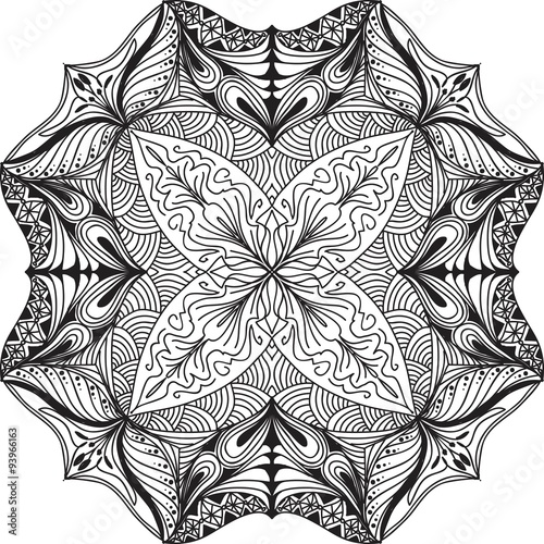 Hand drawn background. Mandala. Geometric circle element.