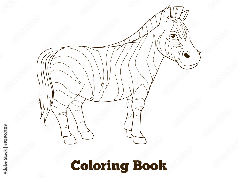 Fototapeta premium Coloring book zebra african savannah animal 
