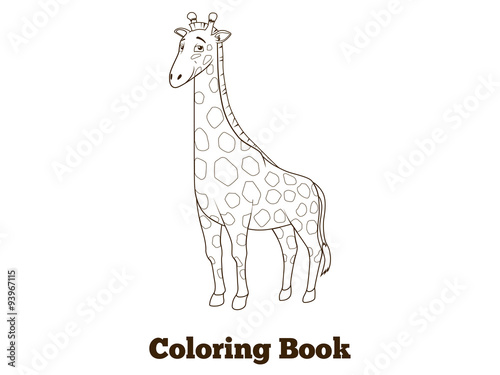 Coloring book giraffe african savannah animal