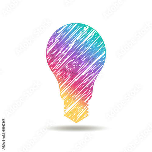 painted bulb logo in rainbow colors