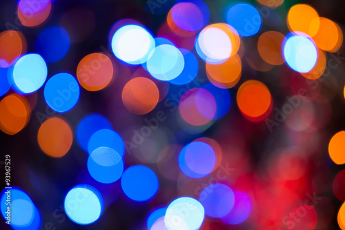 Christmas lights color bokeh - A bright multicolor bokeh background created by a set of de-focused Christmas lights.