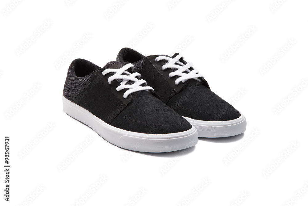 Black Sneakers on White Background Black Sneakers on White Background