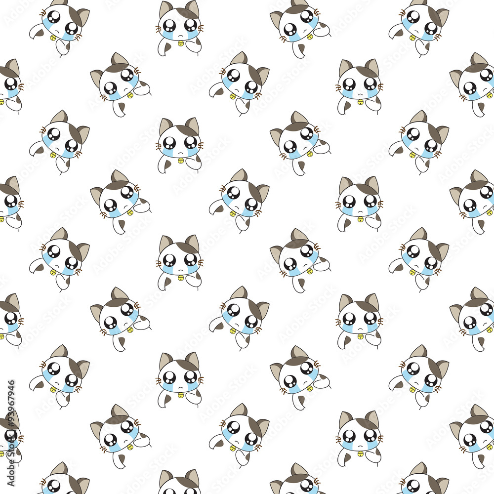 Cute Cartoon Cats Pattern. Cute Cartoon Cats Pattern.