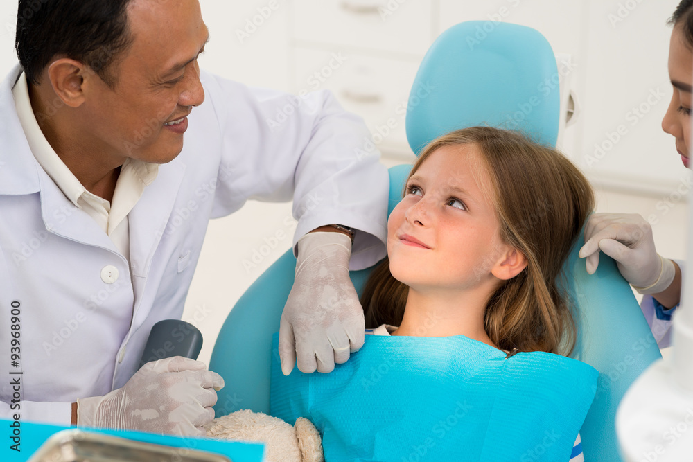 Girl in dentist chair Girl in dentist chair