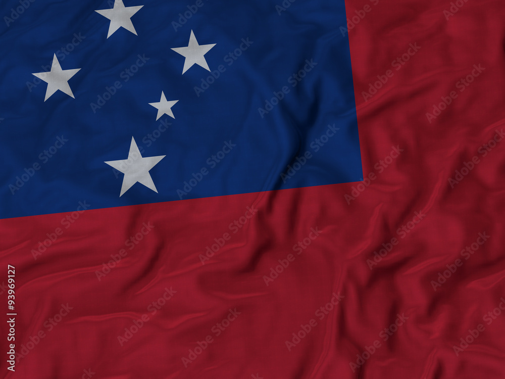 Closeup of ruffled Samoa flag Closeup of ruffled Samoa flag
