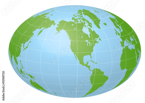 Pseudo Earth that contains the whole world map, image illustration
