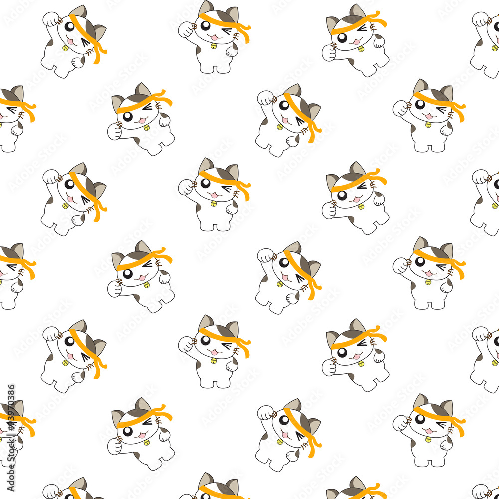 Cute Cartoon Cats Pattern.