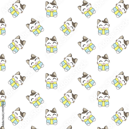 Cute Cartoon Cats Pattern.