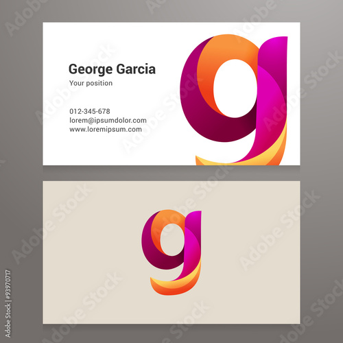 Modern letter g Business card template