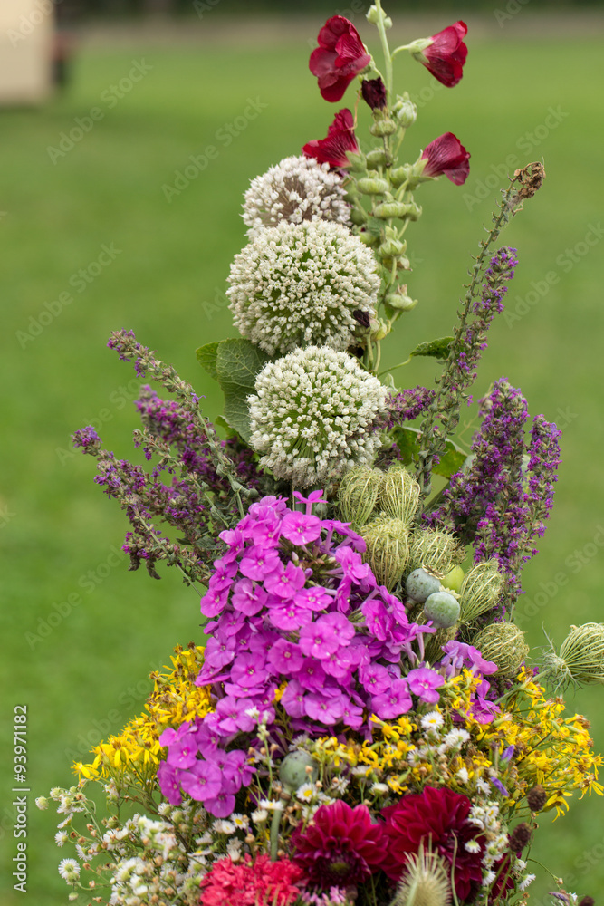 Obraz premium handmade beautiful bouquets from flowers and herbs