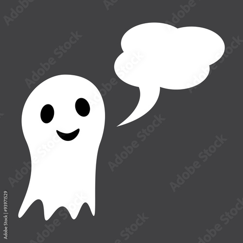 Cute ghost with speech bubble photo