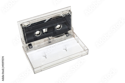 Old  sound cassette music on white background