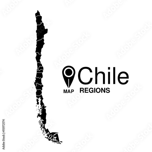 Regions map of Chile photo