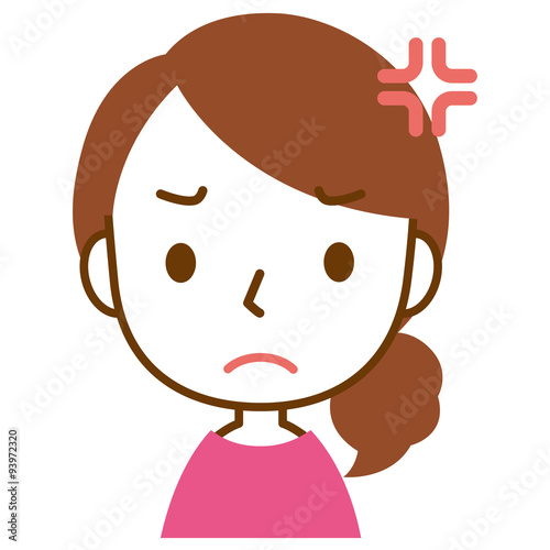 怒りマークの女性 表情ポーズ Stock Illustration Adobe Stock