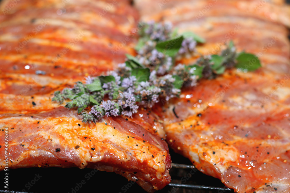 meat skewers on the barbecue coals meat skewers on the barbecue coals