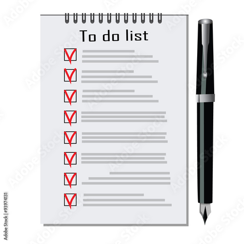 To do list with silver pen