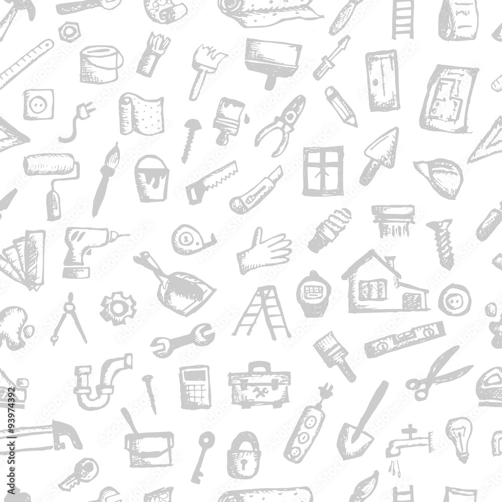 House repair, seamless pattern for your design House repair, seamless pattern for your design
