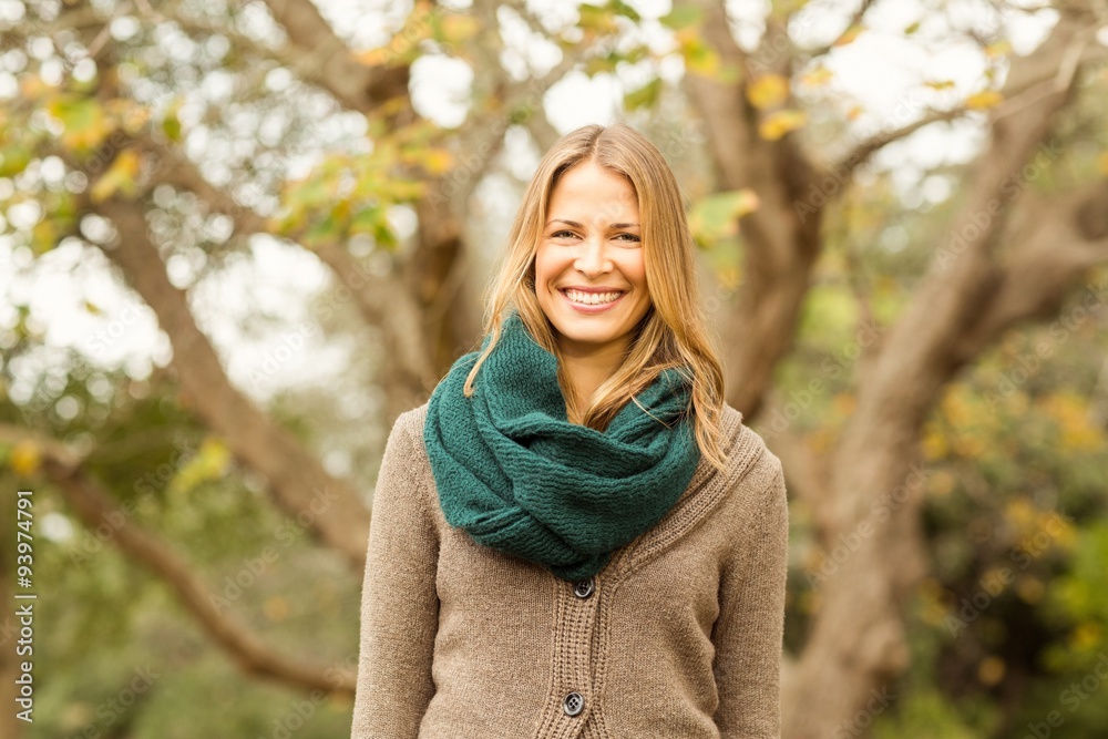 Smiling woman posing for camera 