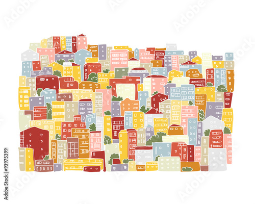 Abstract cityscape background, sketch for your design © Kudryashka