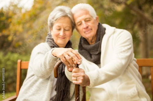 Senior couple in the park photo