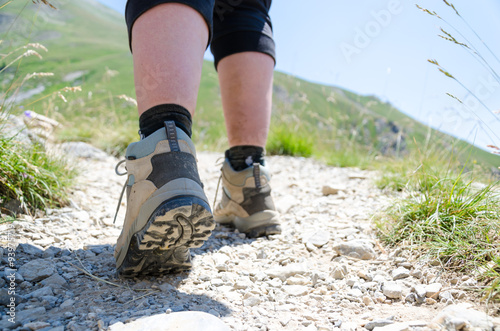 View of hiker legs