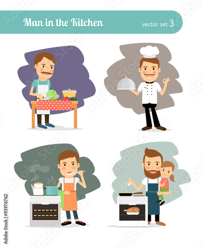 Man cooking in kitchen