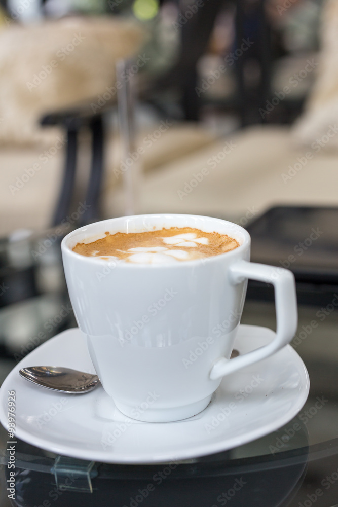 hot latte coffee in white mug hot latte coffee in white mug