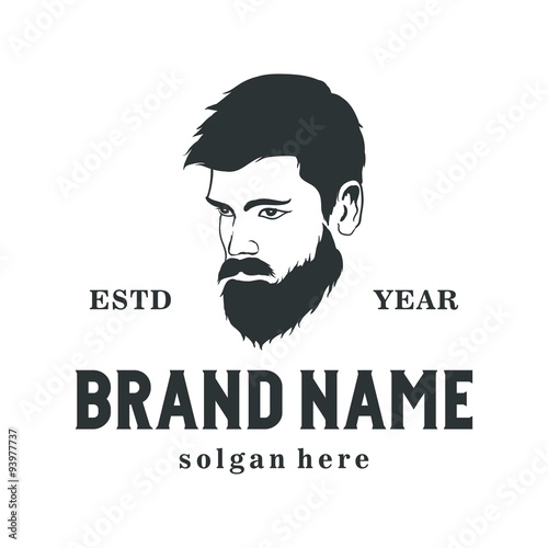 masculine beard hipster man iconic logo