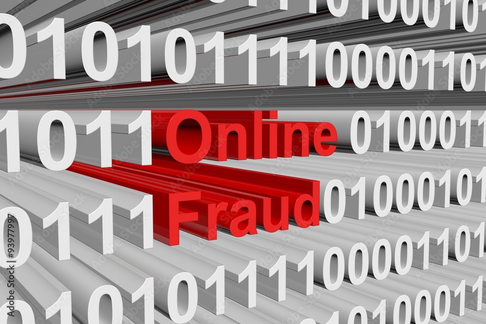 Online Fraud is presented in the form of binary code