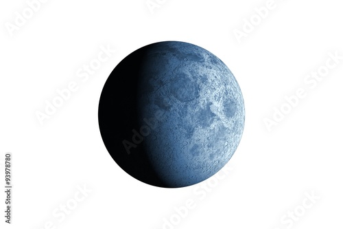 Digitally generated full grey moon