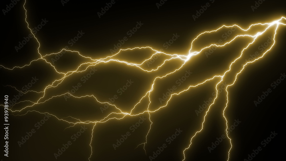 4k Lighting Strike Packs Animation, Yellow Color.