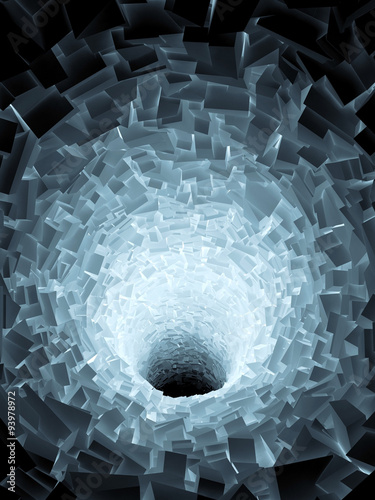 Abstract tunnel with polygonal surface 3d