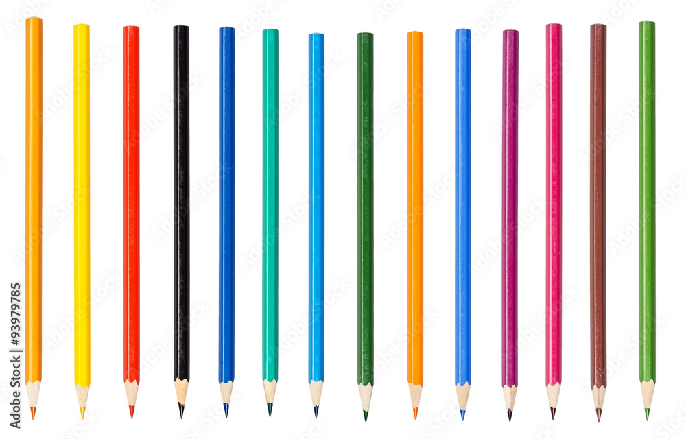 Set of a colored pencils isolated on a white background Set of a colored pencils isolated on a white background