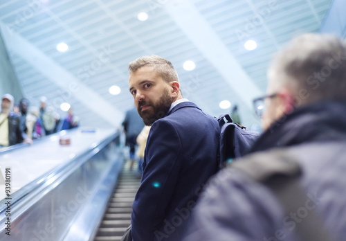 Businessman in subway
