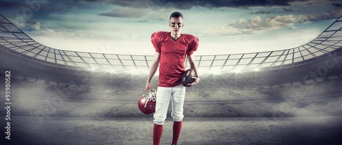 Composite image of a serious american football player 