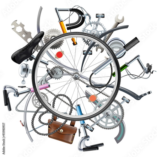 Vector Bicycle Spares Concept with Wheel