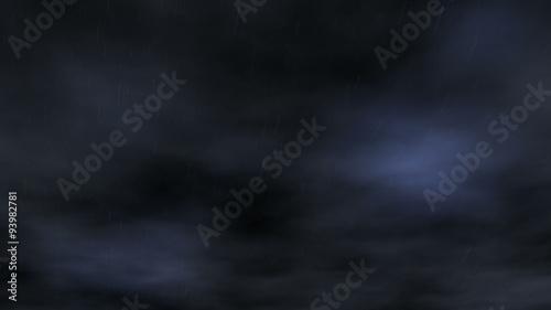 4k Dark Sky with Raining Animation Seamless Loop.