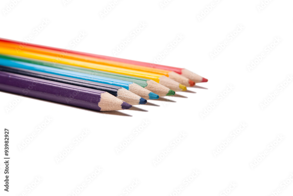 Colour pencils isolated on white background Colour pencils isolated on white background