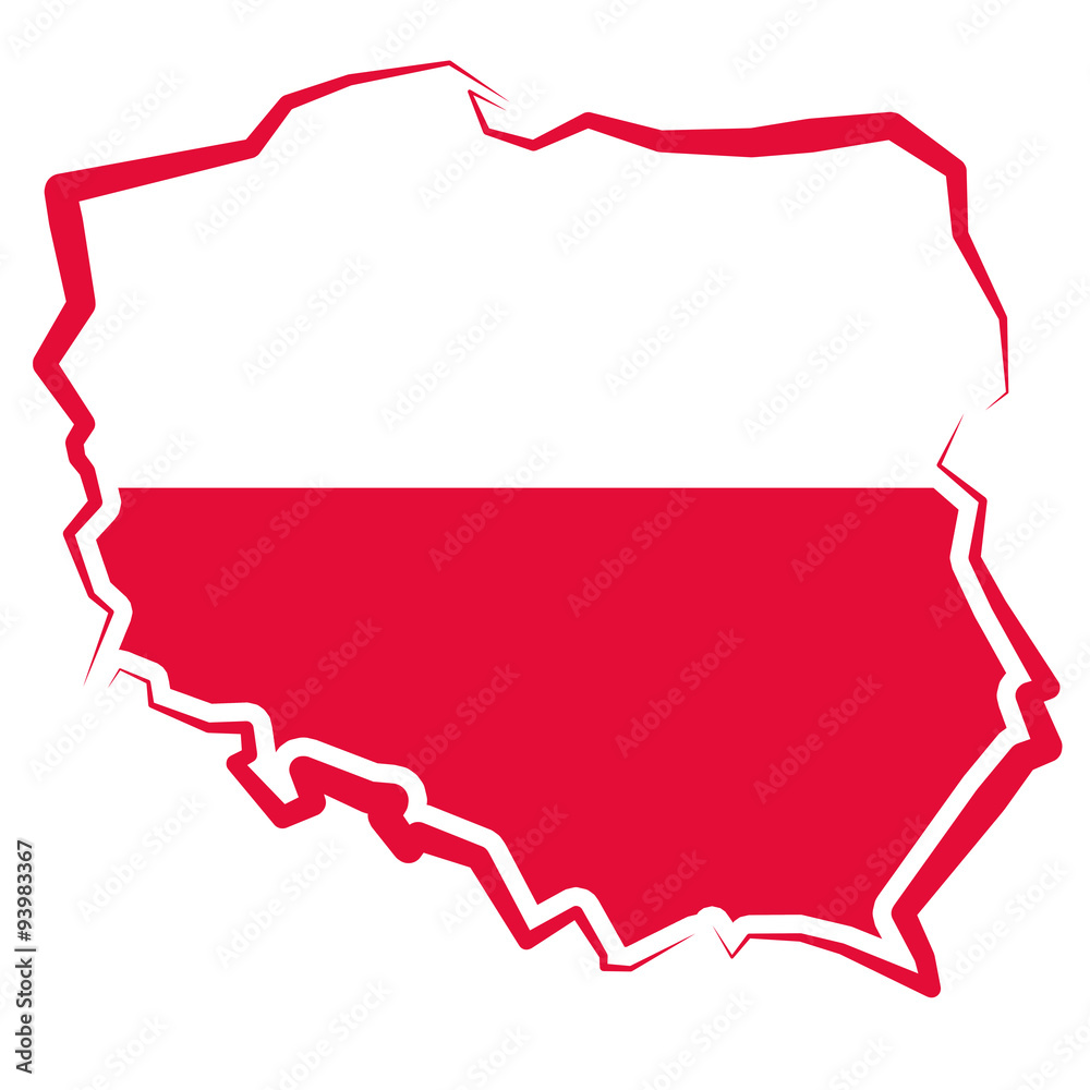Kontury Polski Do Wydrukowania A4 Polska - mapa - kontur ilustración de Stock | Adobe Stock