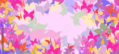 background with colorful butterflies