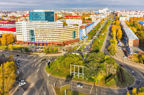 Aerial view on Oil and gas University. Tyumen