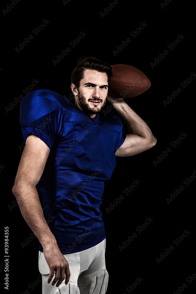 Composite image of american football player throwing the ball Composite image of american football player throwing the ball