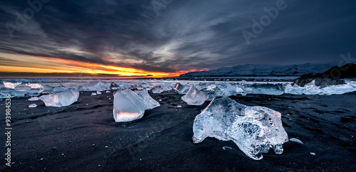 Jokulsarlon ice beach, Iceland photo