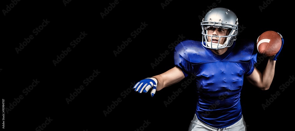 Composite image of american football player throwing ball Composite image of american football player throwing ball