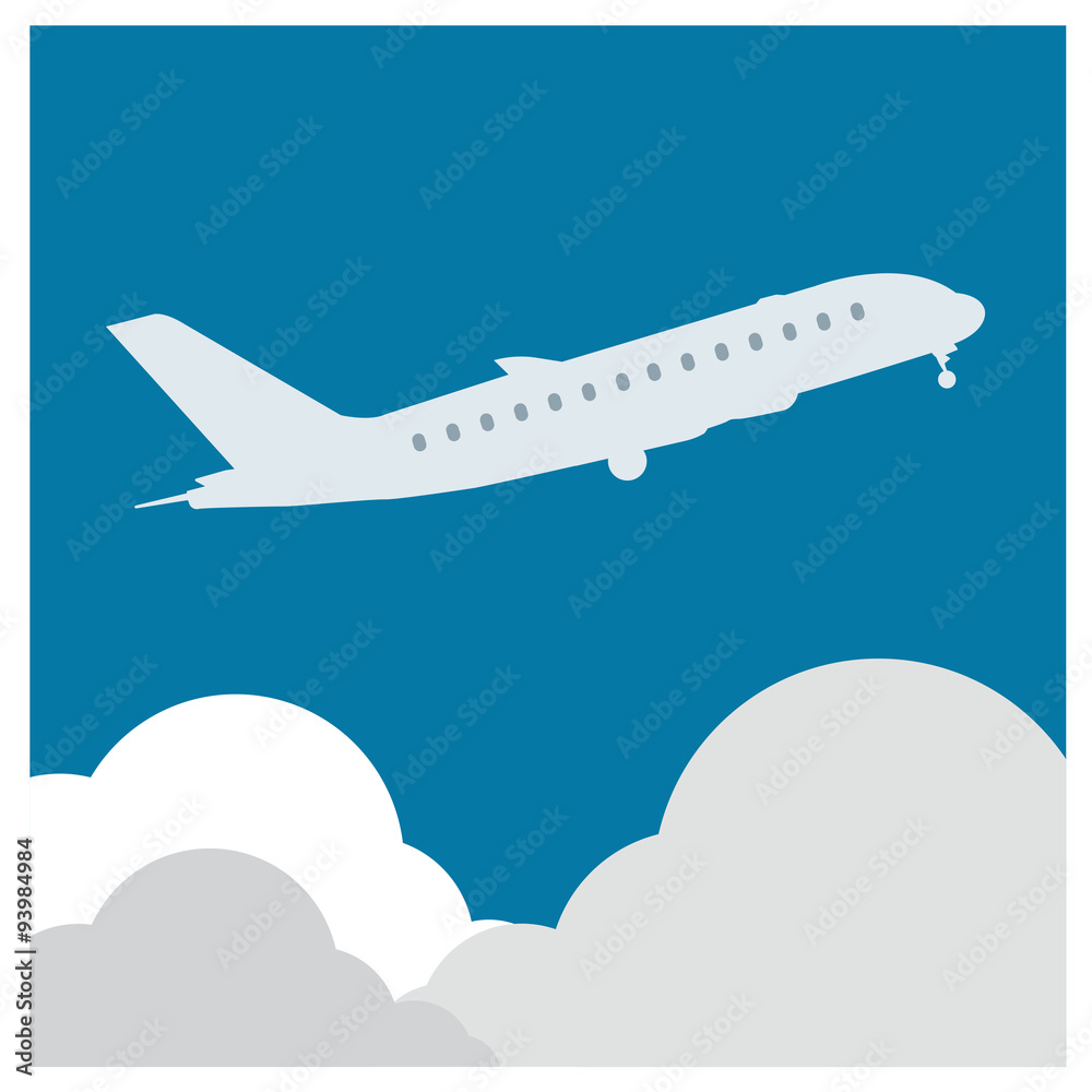 airplane flight tickets air fly cloud sky blue travel background