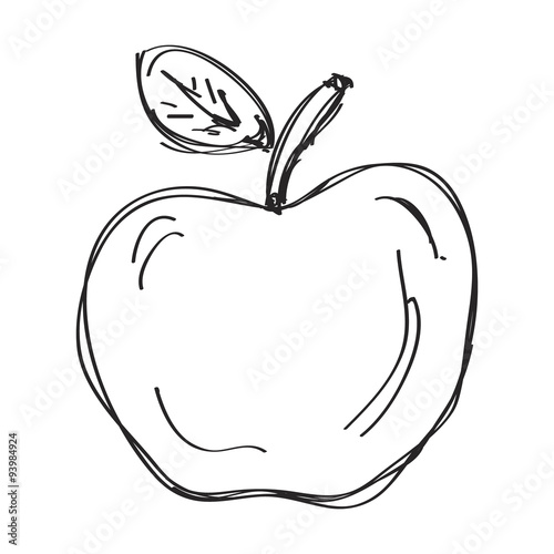 Simple doodle of an apple