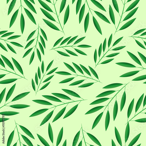 Seamless background with green branches