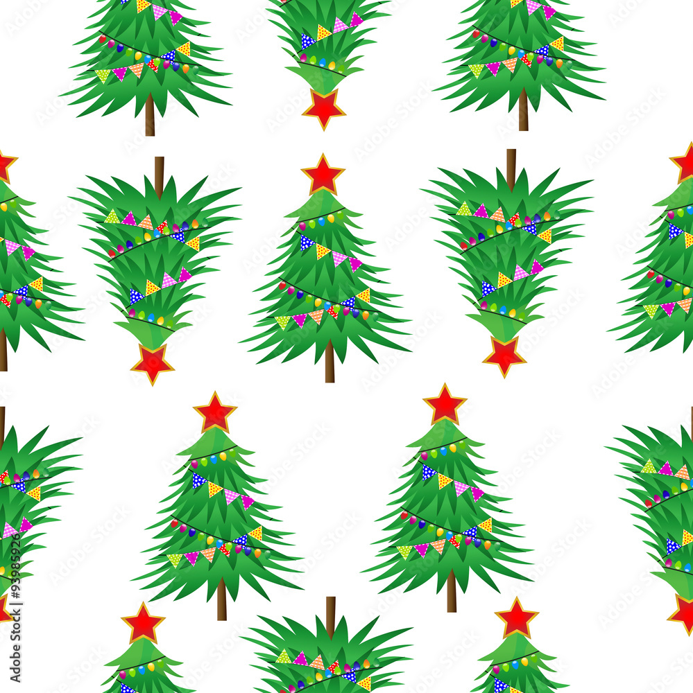 Obraz premium Seamless background with christmas trees